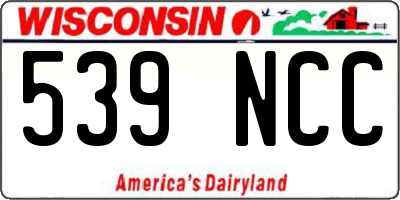 WI license plate 539NCC