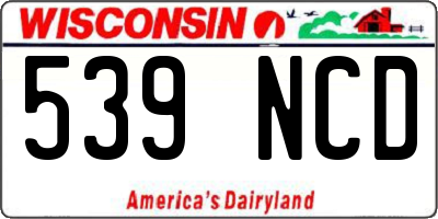 WI license plate 539NCD