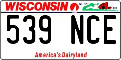 WI license plate 539NCE