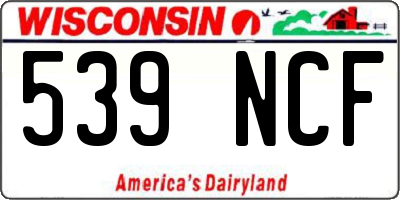 WI license plate 539NCF