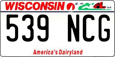 WI license plate 539NCG