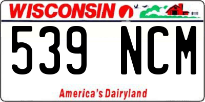 WI license plate 539NCM
