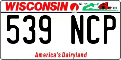 WI license plate 539NCP
