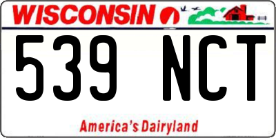 WI license plate 539NCT