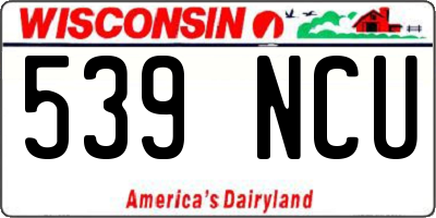 WI license plate 539NCU