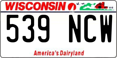 WI license plate 539NCW
