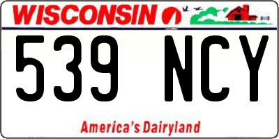 WI license plate 539NCY