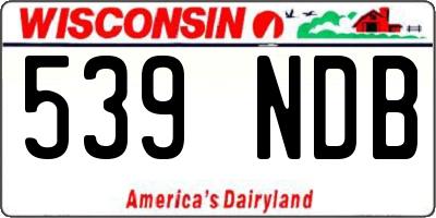 WI license plate 539NDB