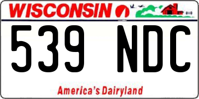 WI license plate 539NDC
