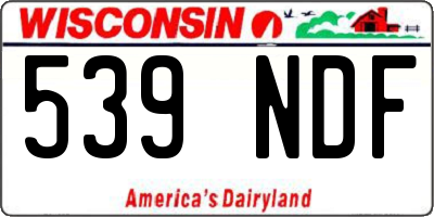 WI license plate 539NDF