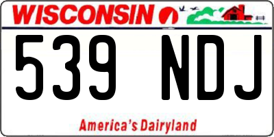 WI license plate 539NDJ