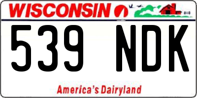 WI license plate 539NDK