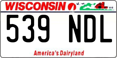 WI license plate 539NDL