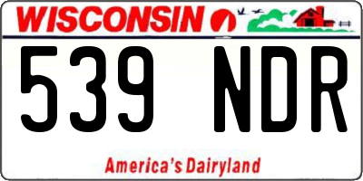 WI license plate 539NDR