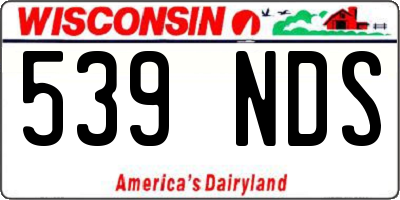WI license plate 539NDS