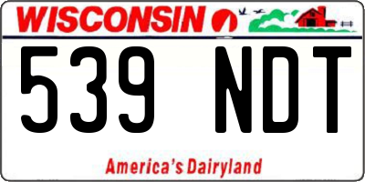WI license plate 539NDT