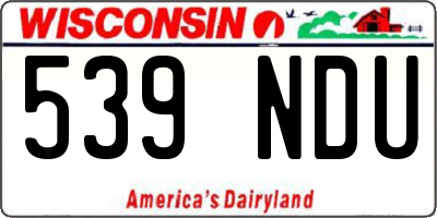 WI license plate 539NDU