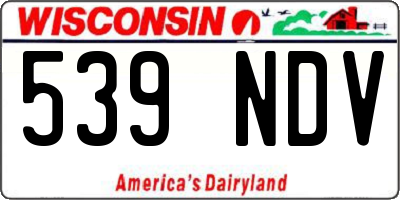 WI license plate 539NDV