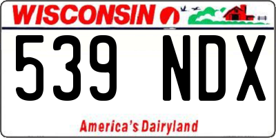 WI license plate 539NDX