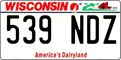 WI license plate 539NDZ