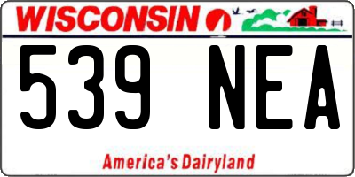 WI license plate 539NEA