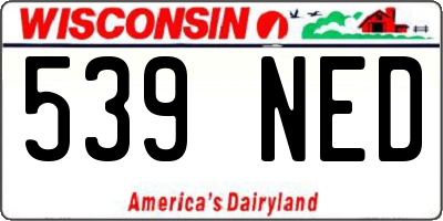 WI license plate 539NED