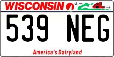WI license plate 539NEG