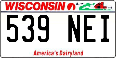 WI license plate 539NEI