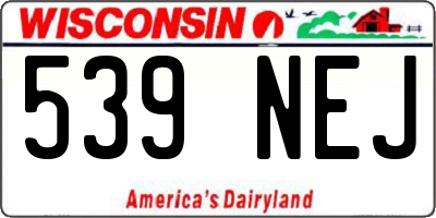WI license plate 539NEJ