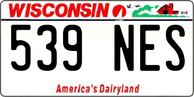 WI license plate 539NES