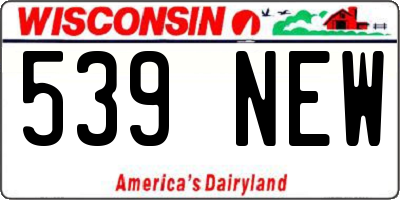 WI license plate 539NEW