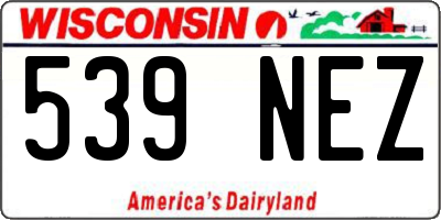 WI license plate 539NEZ