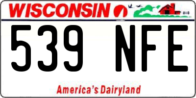 WI license plate 539NFE