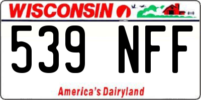 WI license plate 539NFF