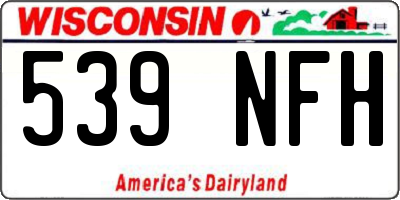 WI license plate 539NFH