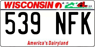 WI license plate 539NFK