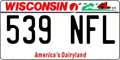 WI license plate 539NFL