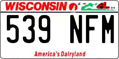 WI license plate 539NFM