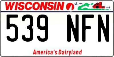 WI license plate 539NFN