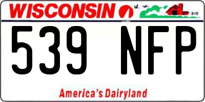 WI license plate 539NFP