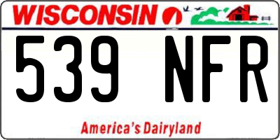 WI license plate 539NFR