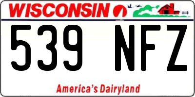 WI license plate 539NFZ