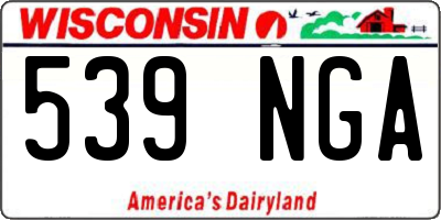 WI license plate 539NGA