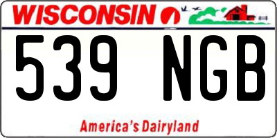 WI license plate 539NGB