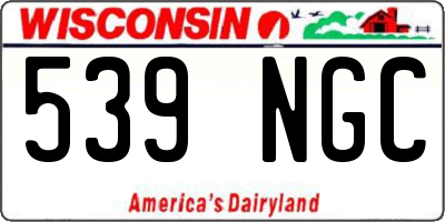 WI license plate 539NGC