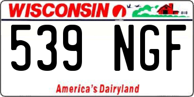 WI license plate 539NGF