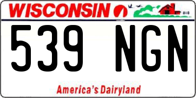 WI license plate 539NGN