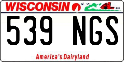 WI license plate 539NGS