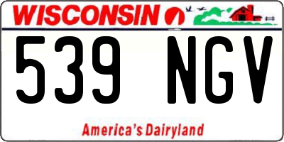 WI license plate 539NGV