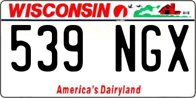 WI license plate 539NGX
